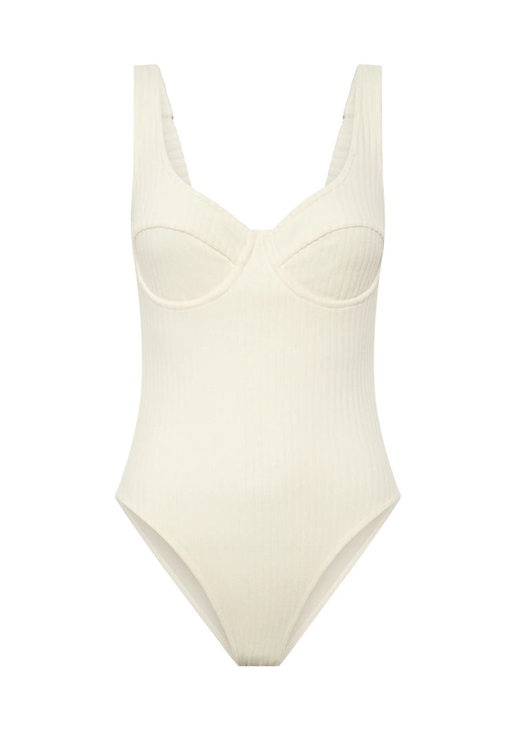 Ribbed Towelling One Piece | Crème