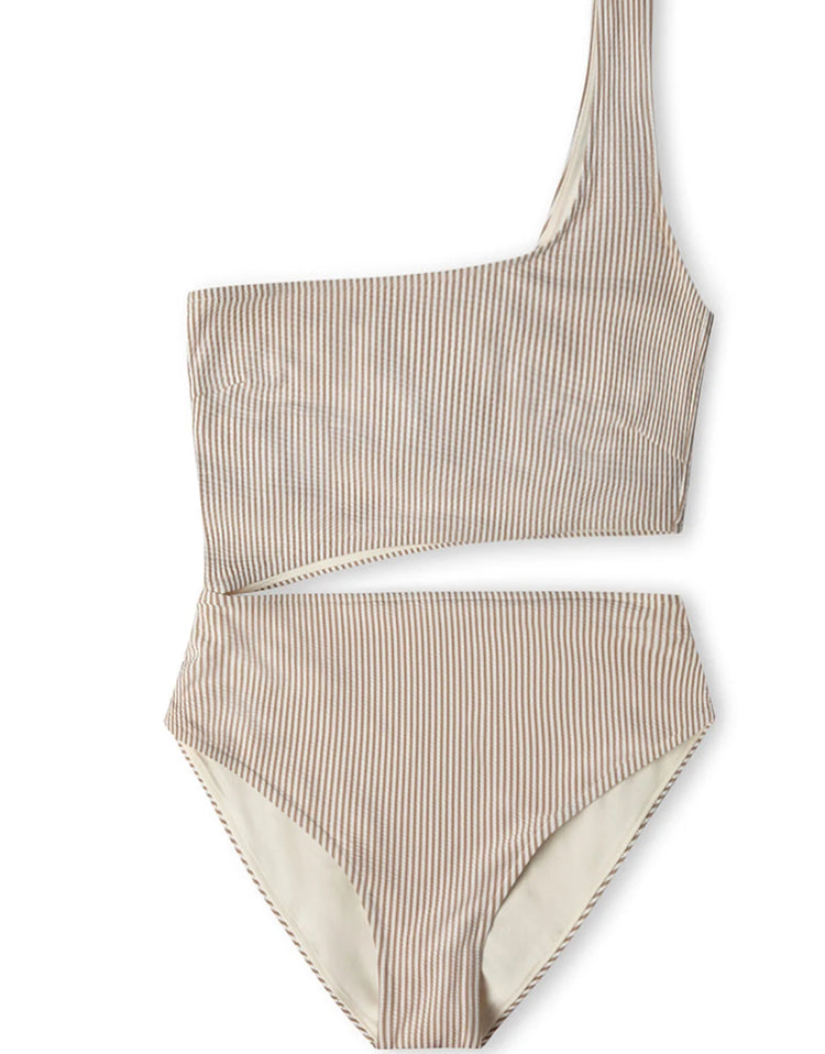 Cocoa Stripe One Piece