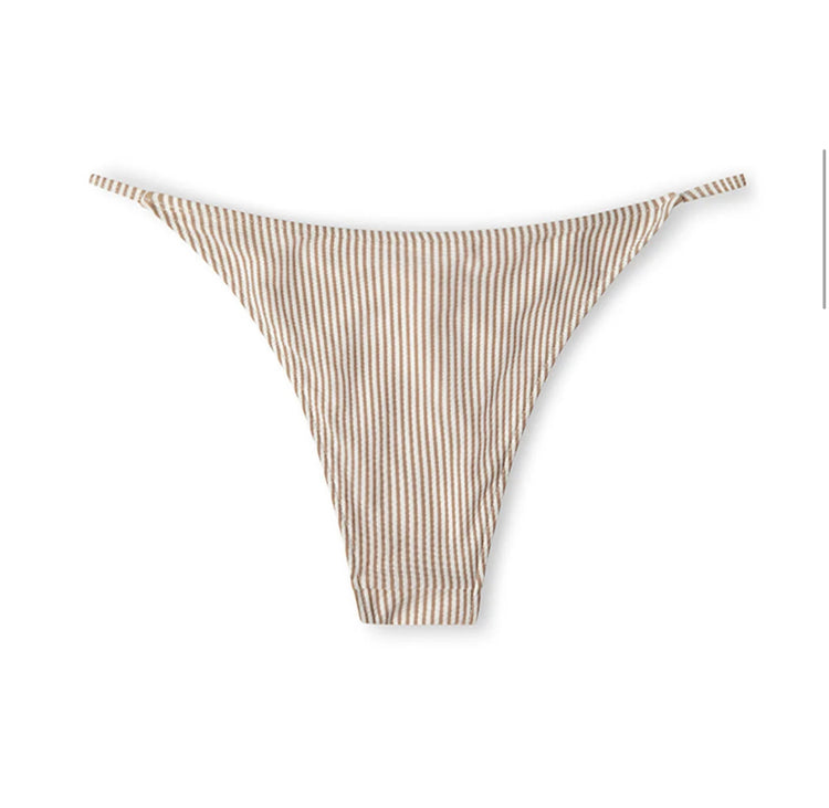 Cocoa Stripe String Curve Brief