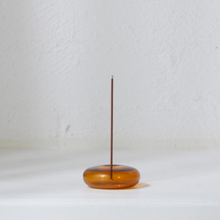 Glass Vessel Incense Holder | Amber