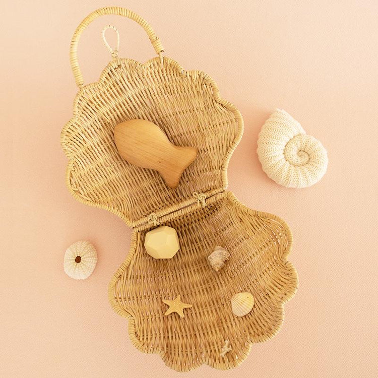 Rattan Shell Bag | Straw