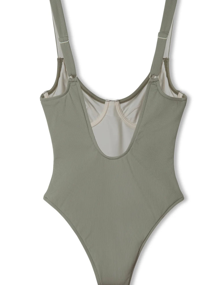 Moss Rib Balconette One Piece