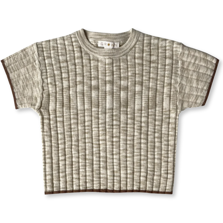 Knitted Rib Tee | Latte