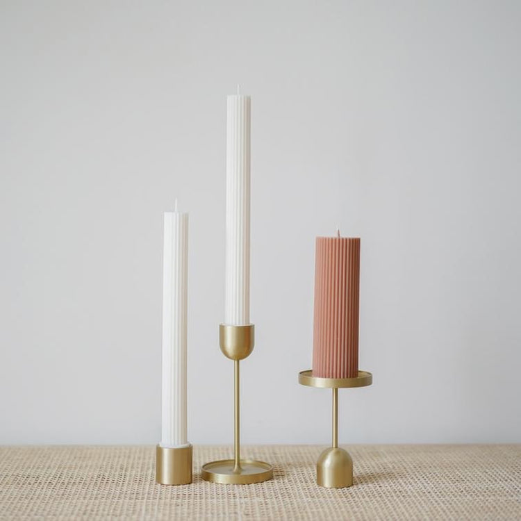 Fountain Brass Candle Holder