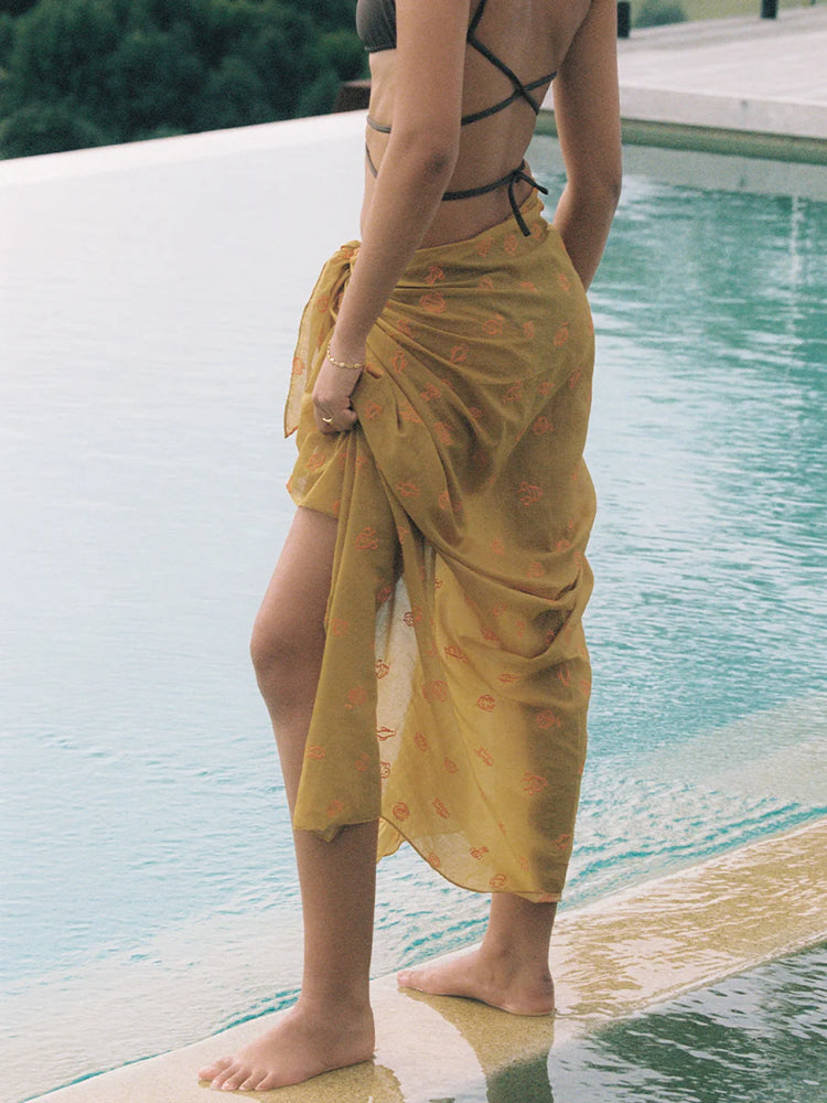Square Pareo | Embroidered Sahara