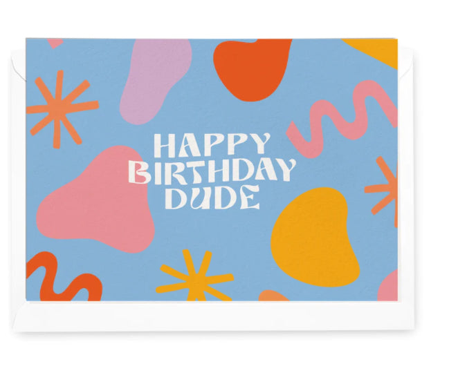 'Happy Birthday Dude' Shapes Greeting Card