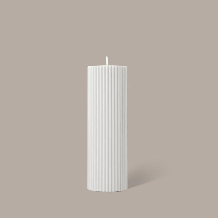 Wide Column Pillar Candle | Cream White