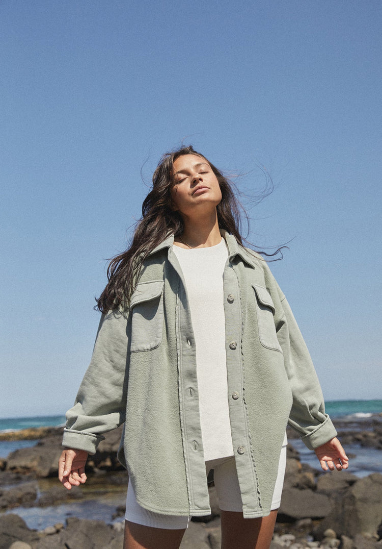 Bailey Shirt Jacket | Sage