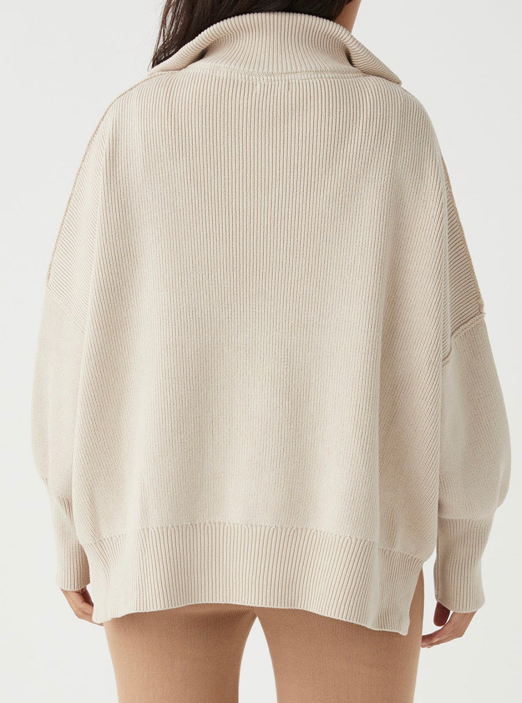 London Zip Sweater | Sand