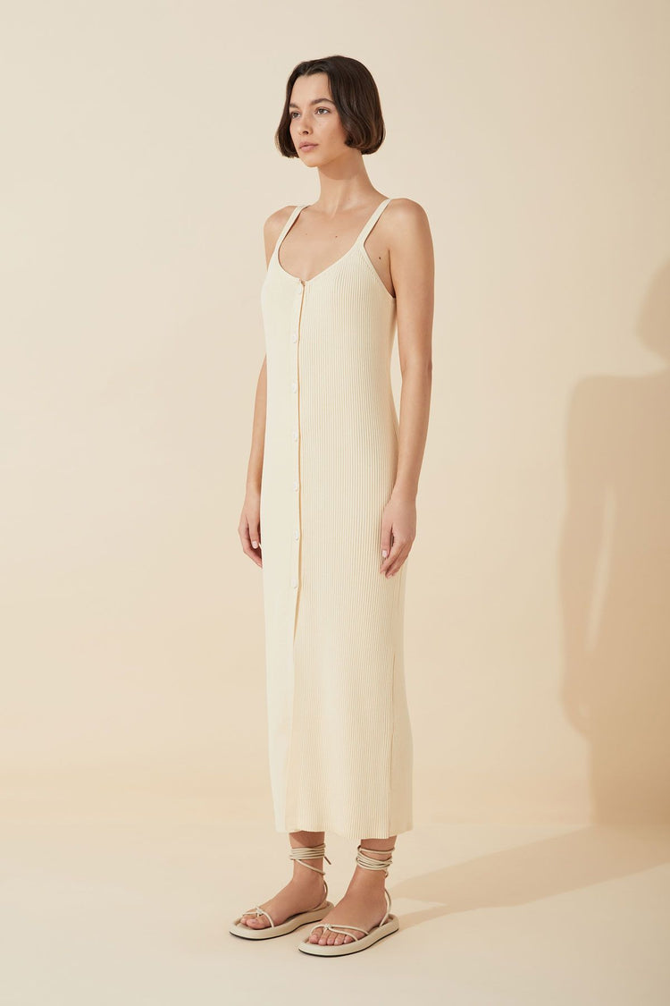 Bone Knitted Organic Cotton Blend Dress