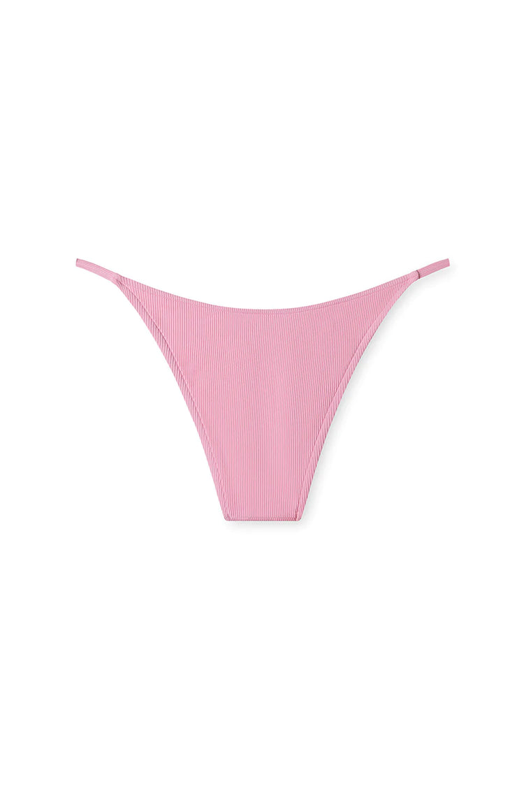 Sea Pink Ribbed String Curve Brief