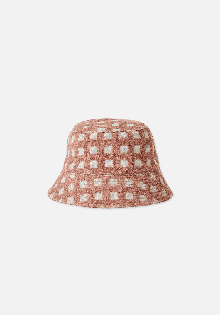 Towelling Bucket Hat | Terracotta Check