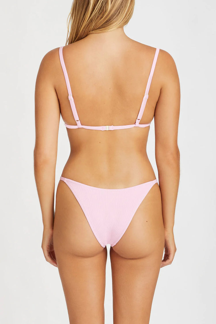 Sea Pink Ribbed String Curve Brief