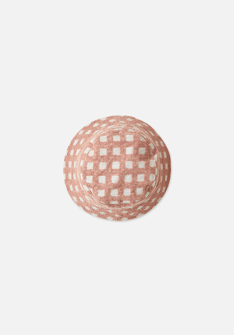 Towelling Bucket Hat | Terracotta Check