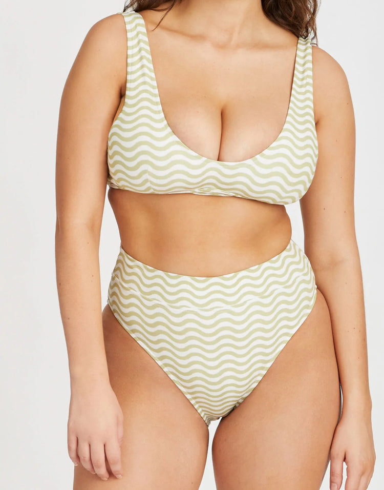 Chartreuse Wave Bra Cup