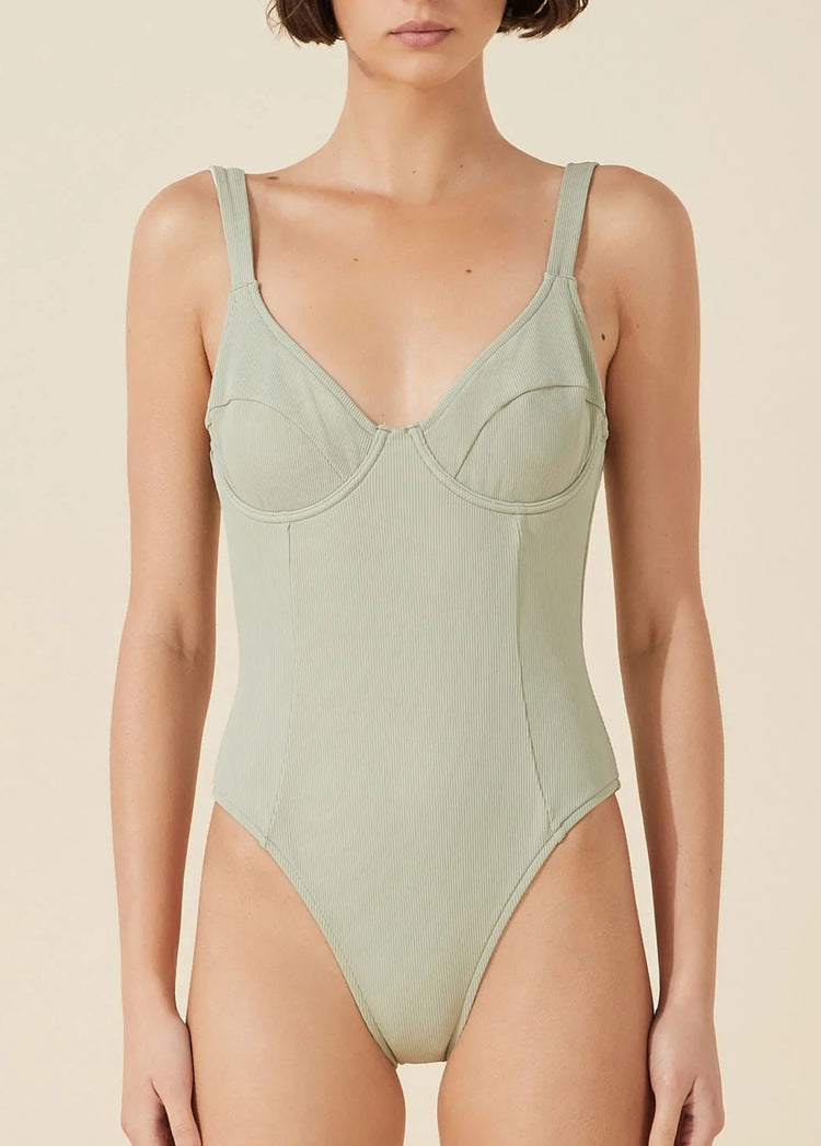 Moss Rib Balconette One Piece