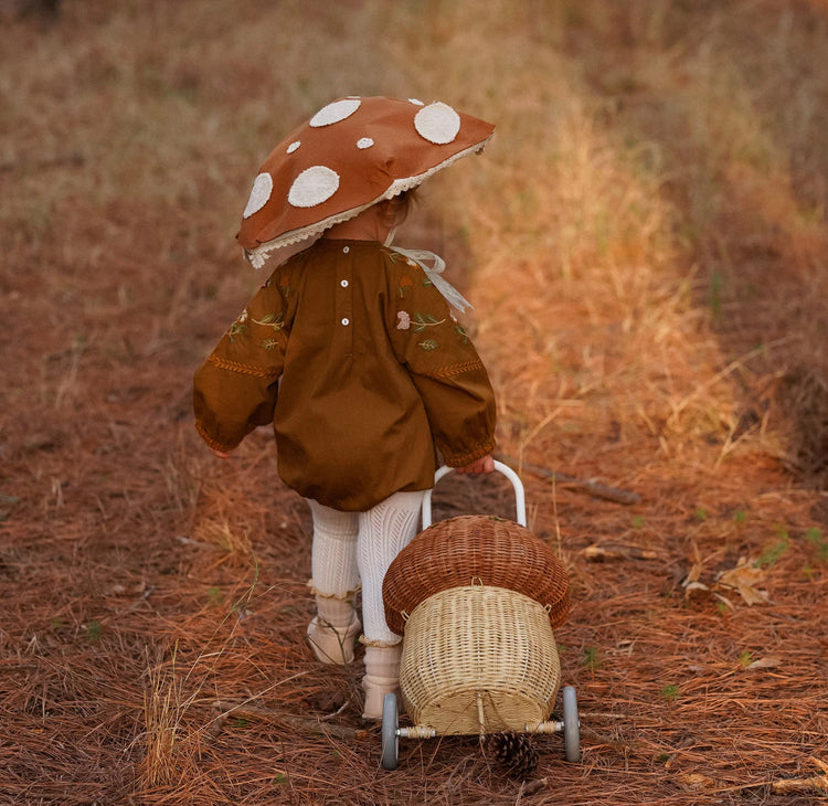 Rattan Mushroom Luggy | Natural