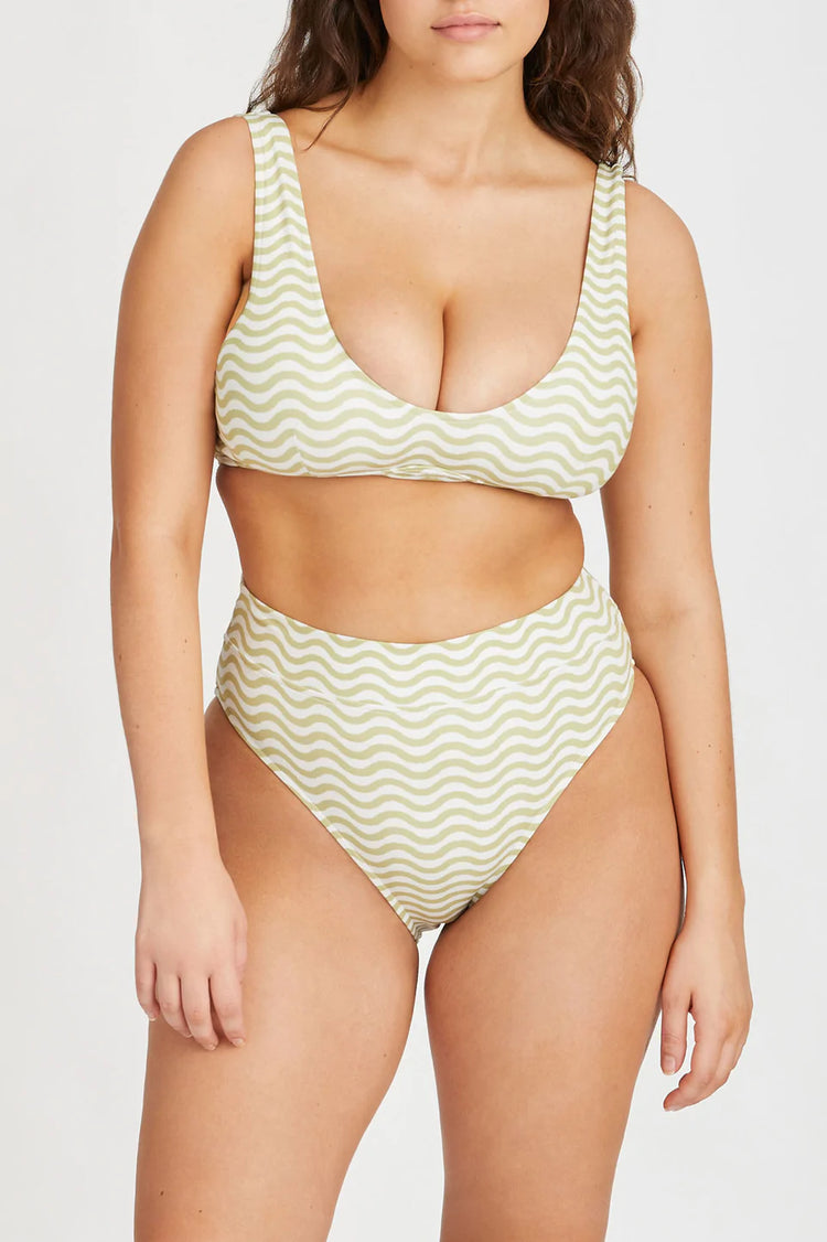 Chartreuse Wave Waisted Brief