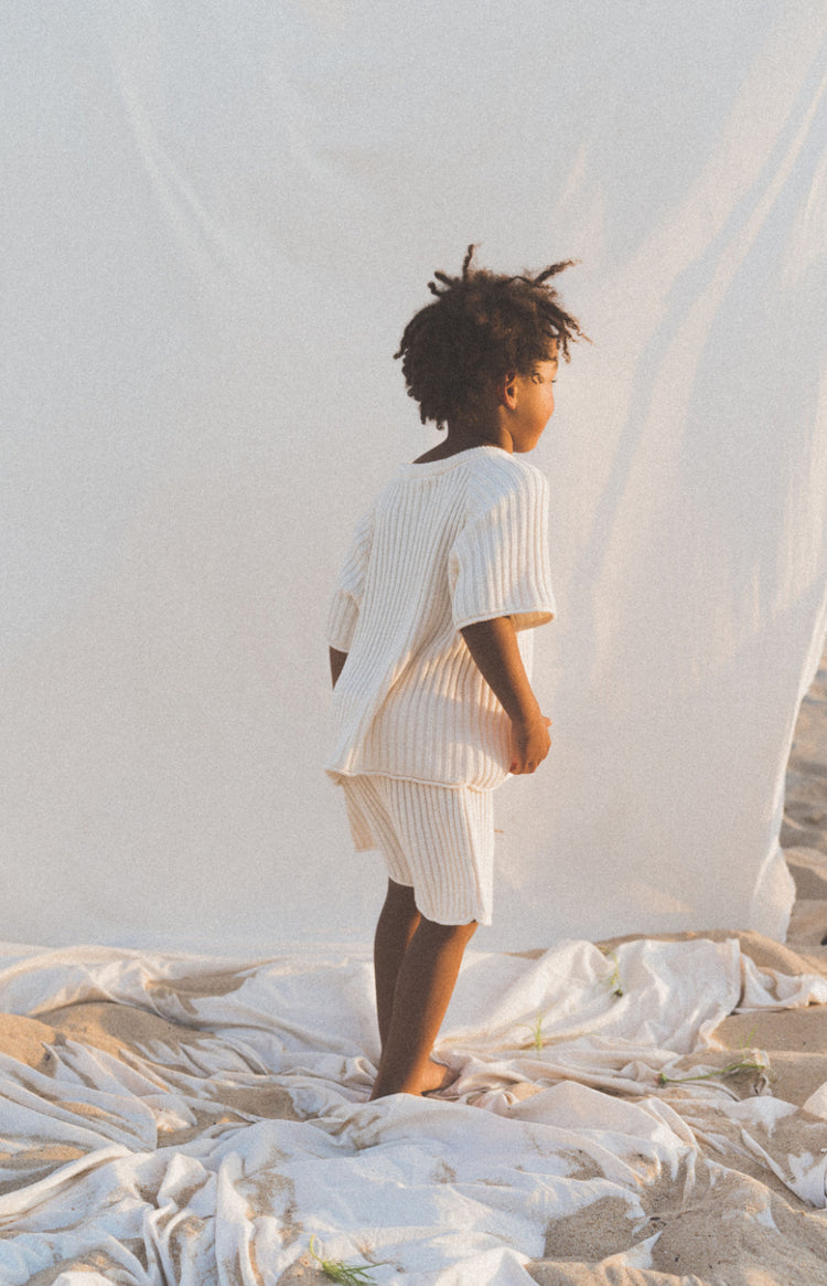 Essential Ribbed Knit Tee | Vanilla