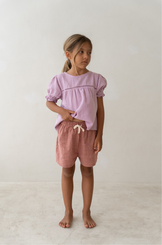 Thea Shorts | Red Plaid