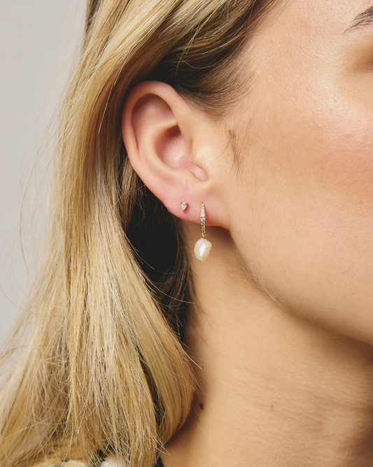 Eleanor Earrings Pearl | Gold