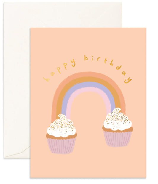 Rainbow cupcakes card