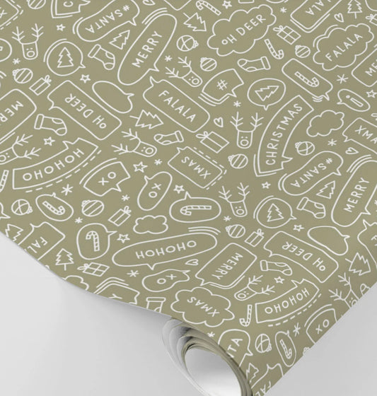 Speech Wrapping Paper | Khaki