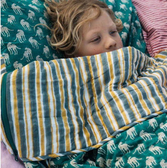 Reversible cotton sleeping bag | cheetah