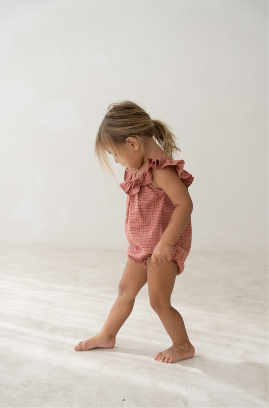 Pip Romper | Red Plaid