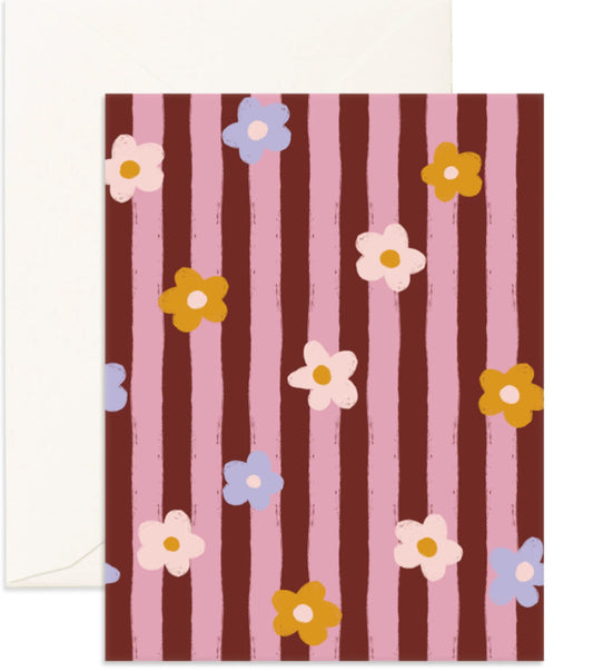 Daisy Stripe Greeting Card
