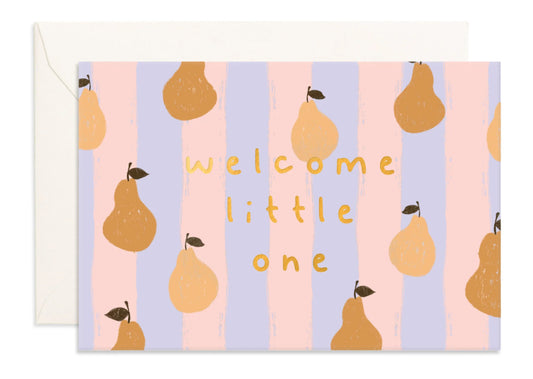 Welcome little one pear card