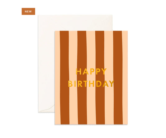 Birthday Rust Stripe | Greeting Cards
