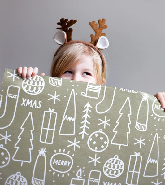 Big Xmas Wrapping Paper | Dark Khaki