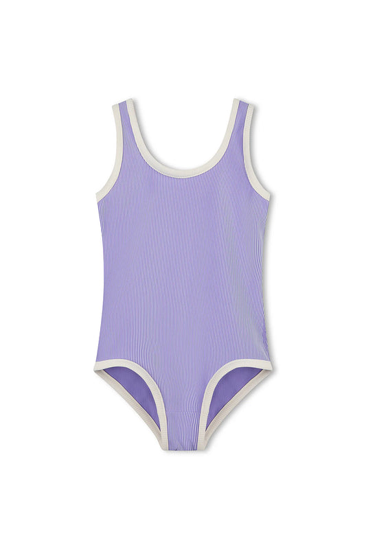 Mini Stripe Rib Scoop Onepiece | Grape
