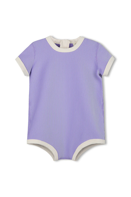 Mini Stripe Rib Infant Onesie | Grape