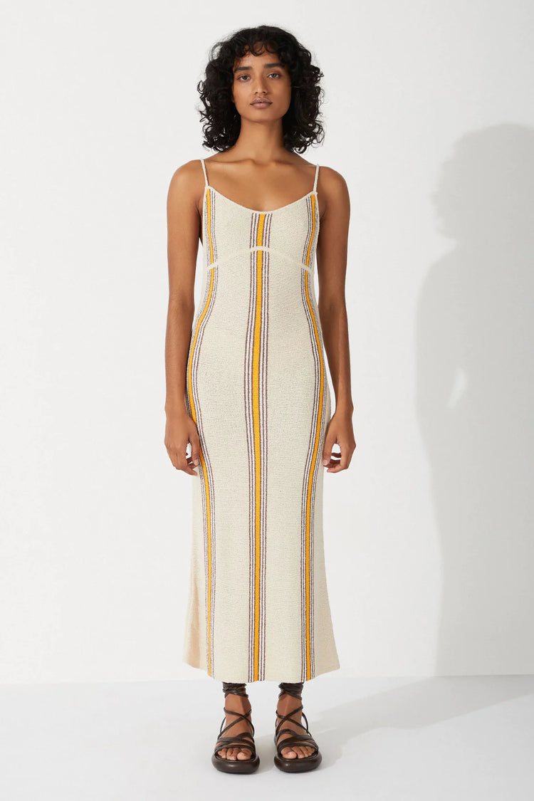 CABANA STRIPE ORGANIC COTTON BLEND KNIT DRESS