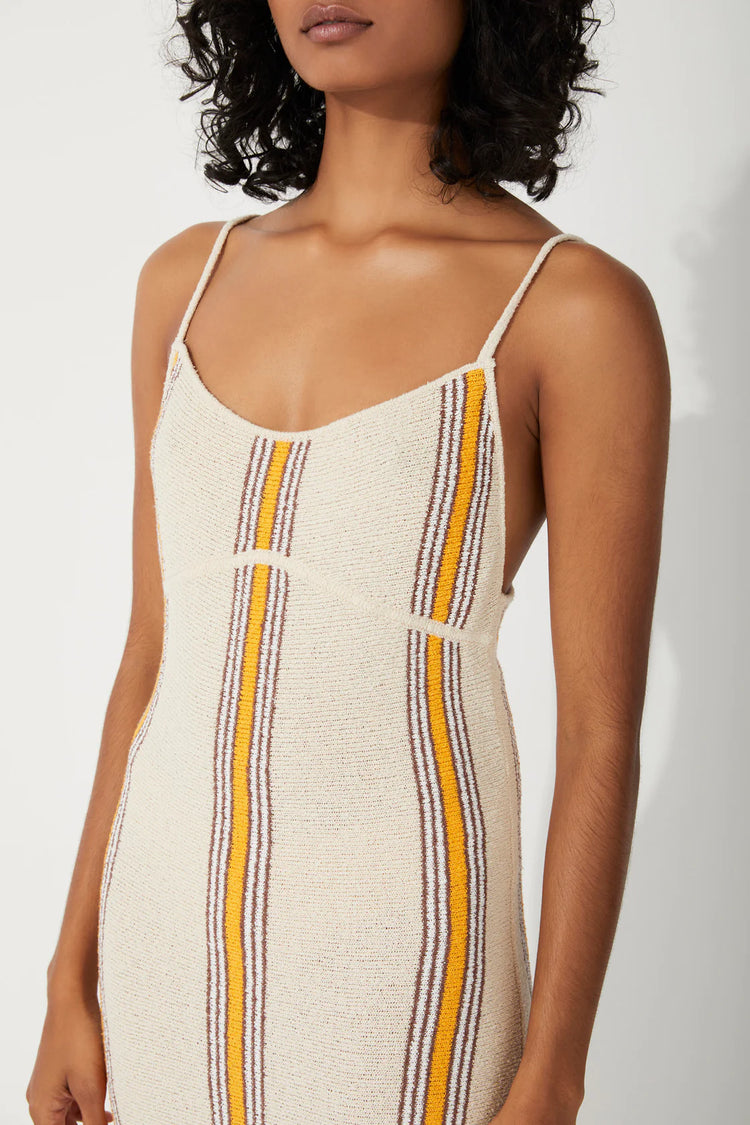 CABANA STRIPE ORGANIC COTTON BLEND KNIT DRESS