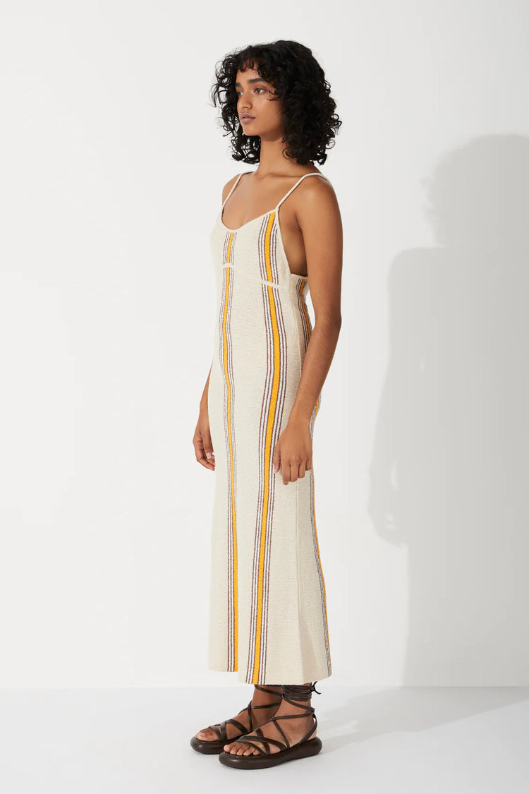 CABANA STRIPE ORGANIC COTTON BLEND KNIT DRESS