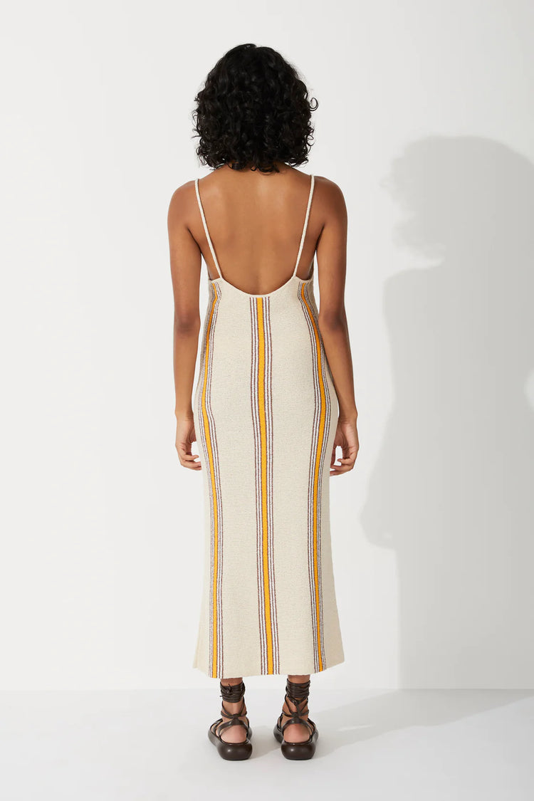 CABANA STRIPE ORGANIC COTTON BLEND KNIT DRESS