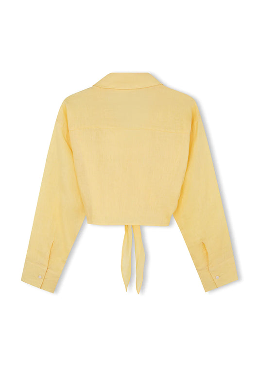 BUTTER LINEN WRAP SHIRT