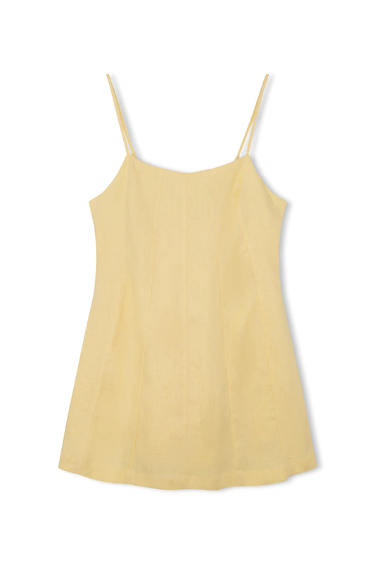 BUTTER PANELLED LINEN DRESS