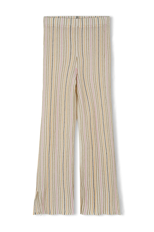 MANDARIN STRIPE ORGANIC LINEN BLEND KNIT PANT