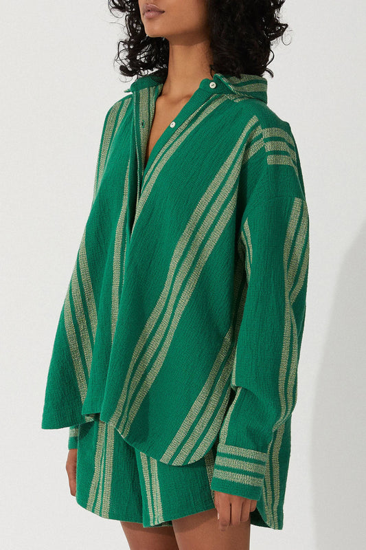 Organic Cotton Shirt | Forest Stripe