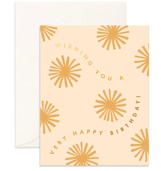 Happy Birthday Sunburst Greeting Card