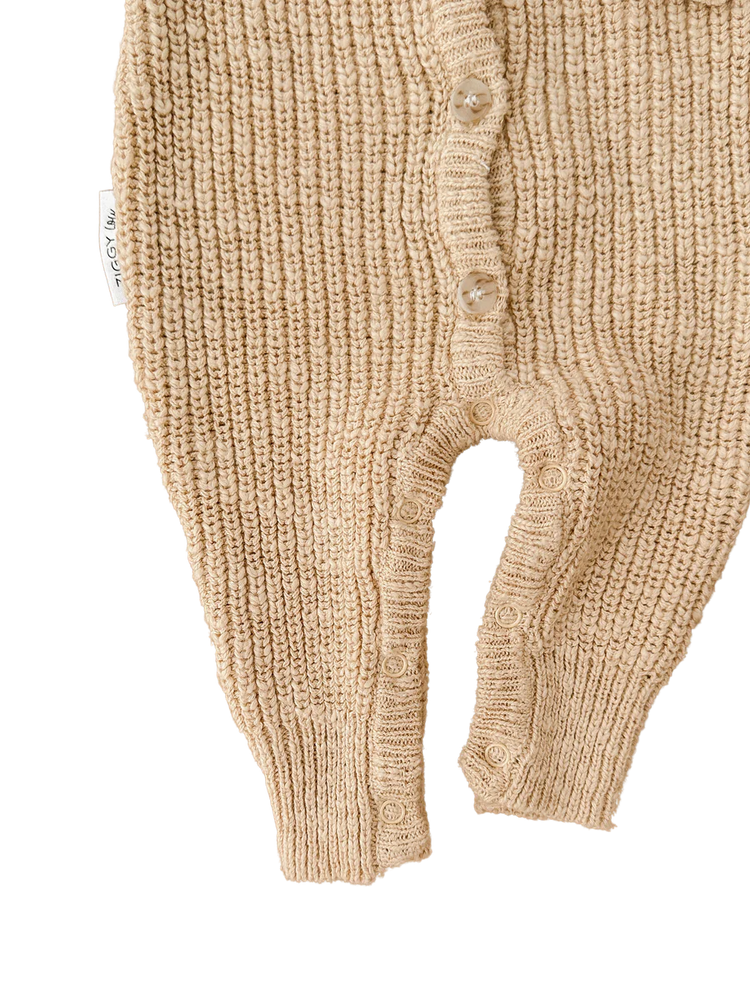 Classic Knit Romper | Wheat