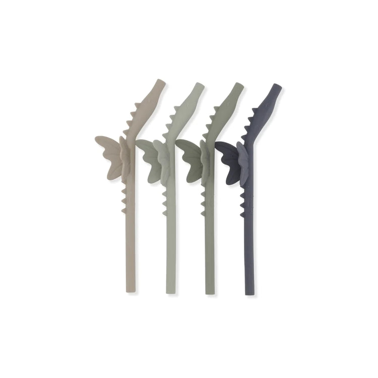Silicone Straws Dragon 4 Pack | Forest Mix