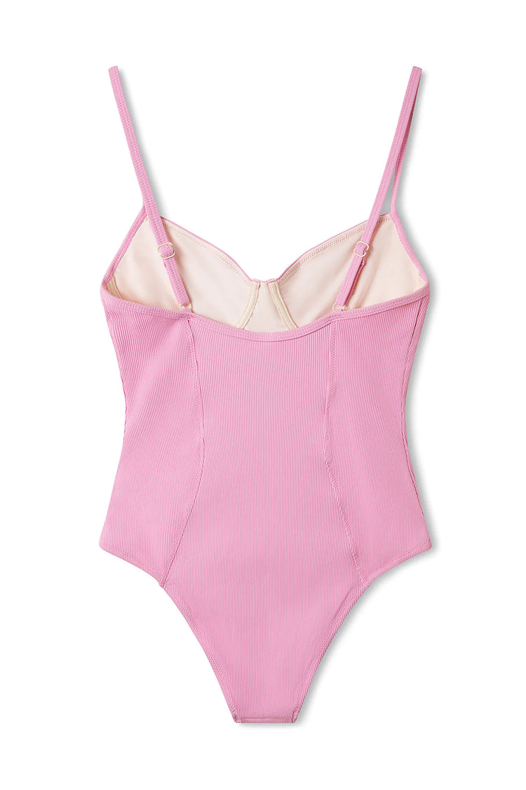 Sea Pink Ribbed One Piece