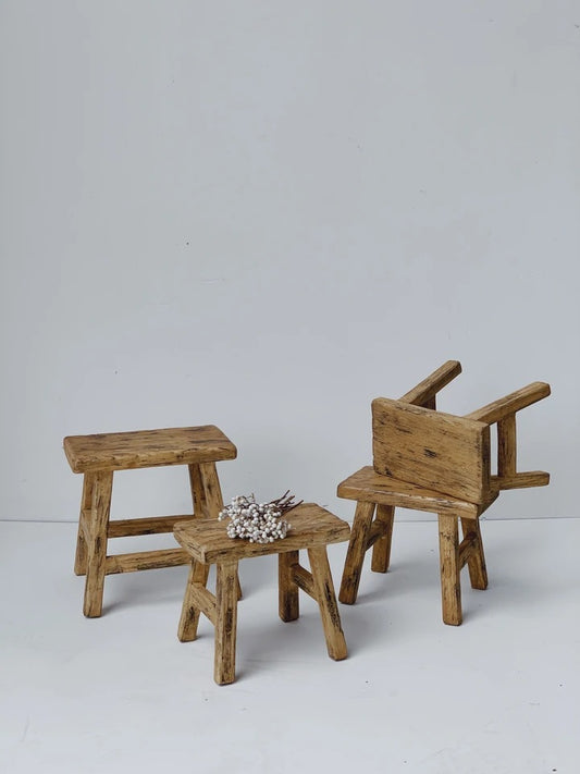 Kasana | Elm Baby Wood Workers Stool