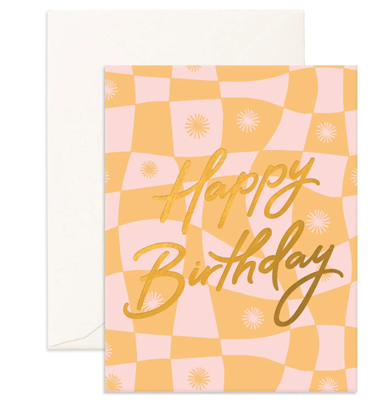 Happy Birthday Warp Greeting Card
