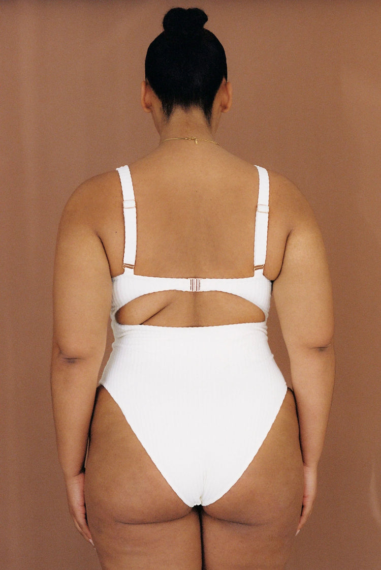 Ribbed Towelling One Piece | Crème